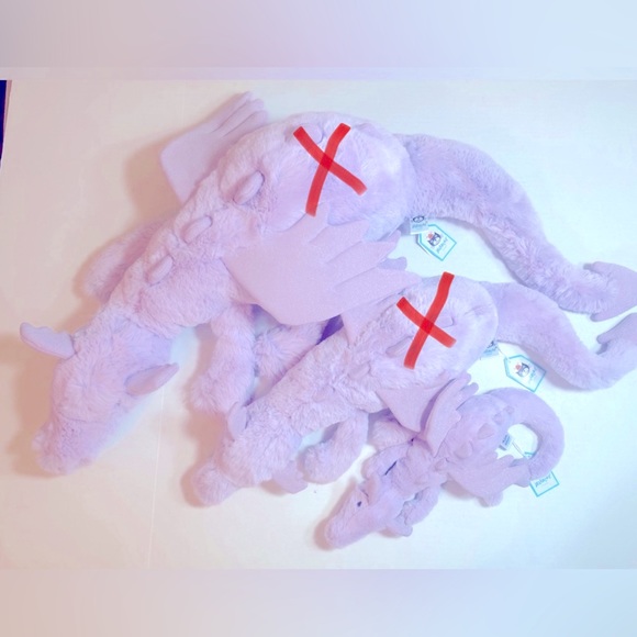 BNWT JellyCat Lavender Dragon Small 17” with tail unfurled, 13” with tail furled - Picture 6 of 8
